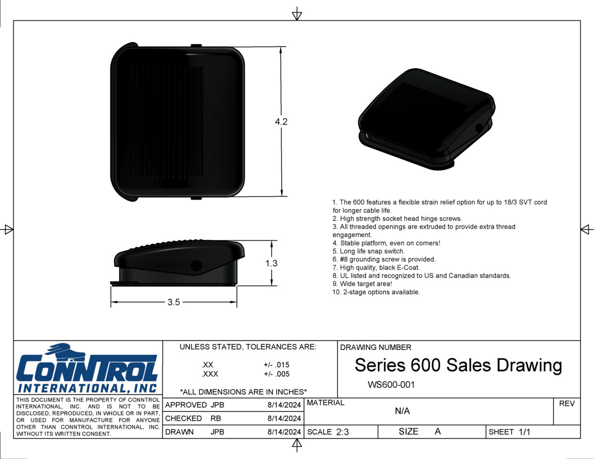 Series 600 Sales Drawing