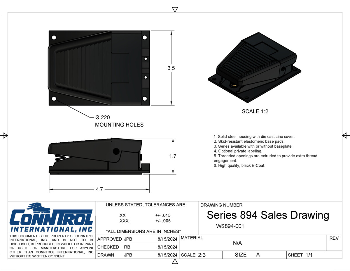 Series 894 Sales Drawing